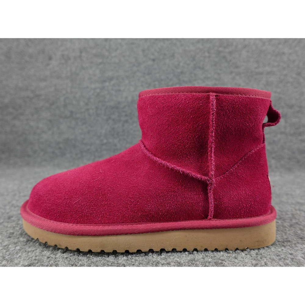 Koolaburra by UGG Victoria Mini Boots Womens 6 Pink Suede Faux Fur 1114851